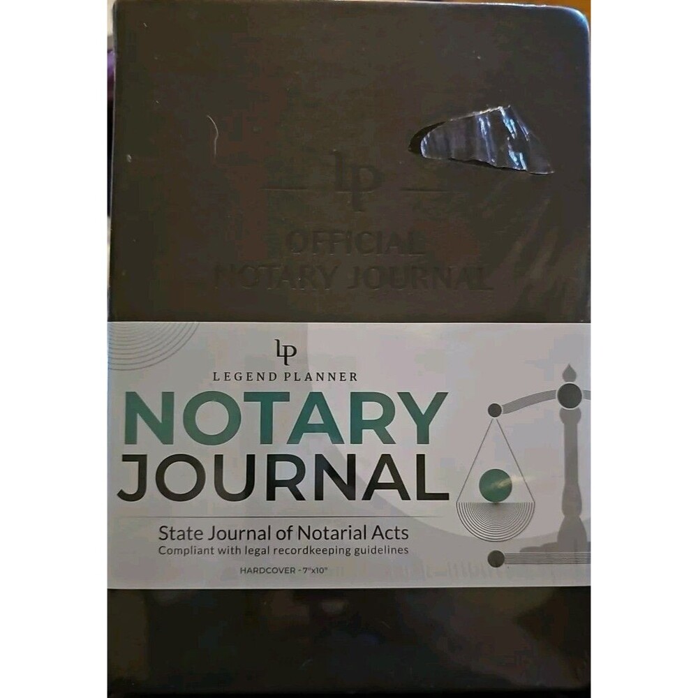 Legend Notary Journal – Hardcover Notary Log Book with Pre-Printed Entries